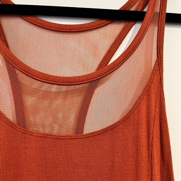 UO Silence + Noise Rust Mesh Racerback A-Line Dress (L) - Picture 4 of 5
